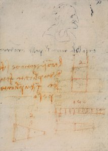 Codice Forster III, f.72r, riflessioni e appunti sulla fisica, c.1490-93 da Leonardo da Vinci